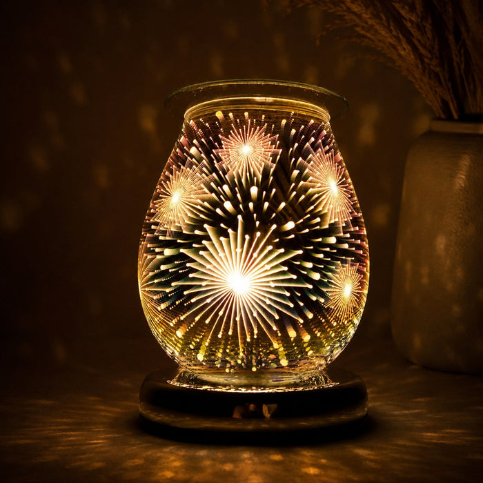 Oval 3D ElectricBurner Supanova lit in the dark