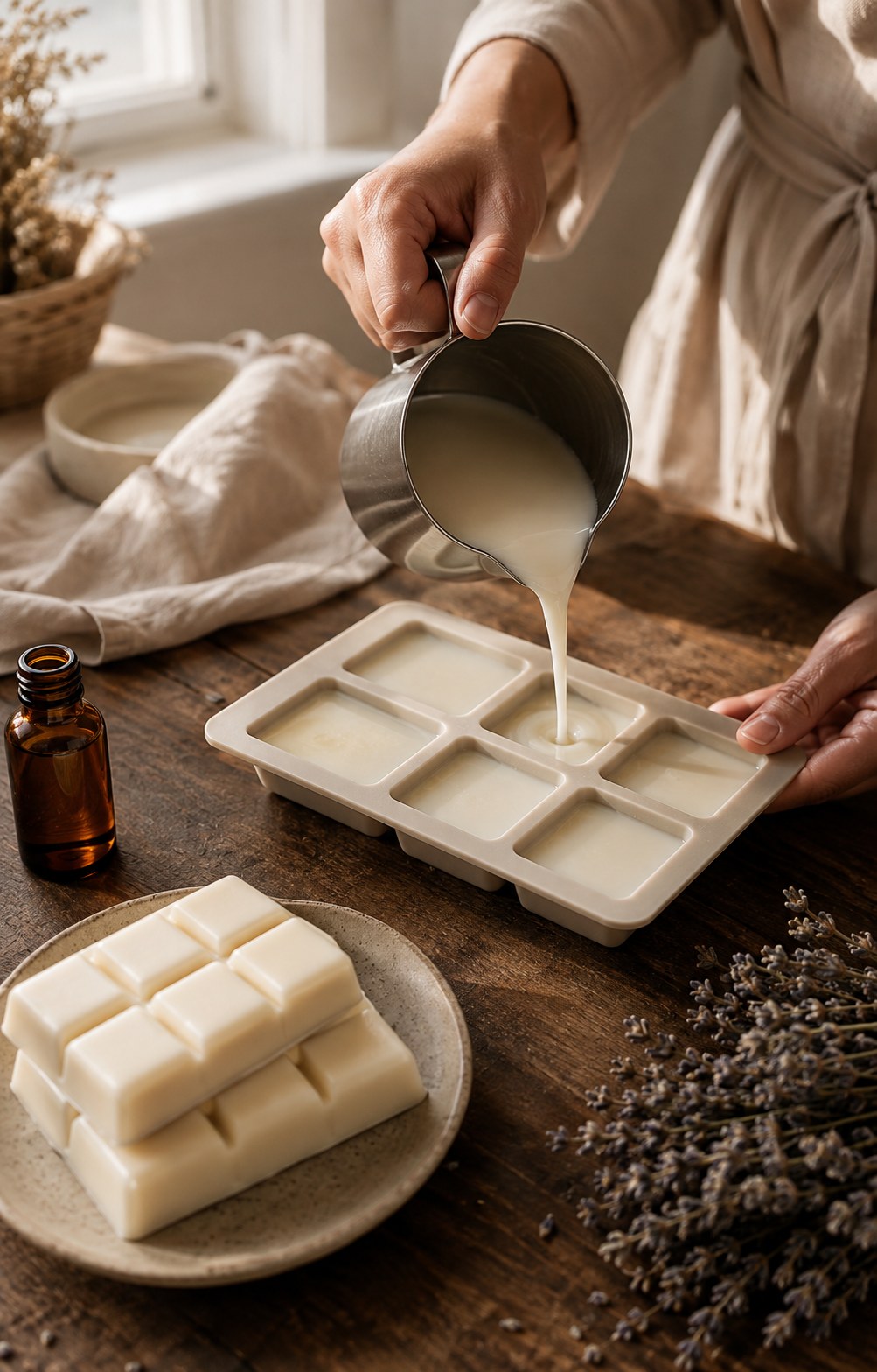 Poured at the kitchen table, one batch at a time.