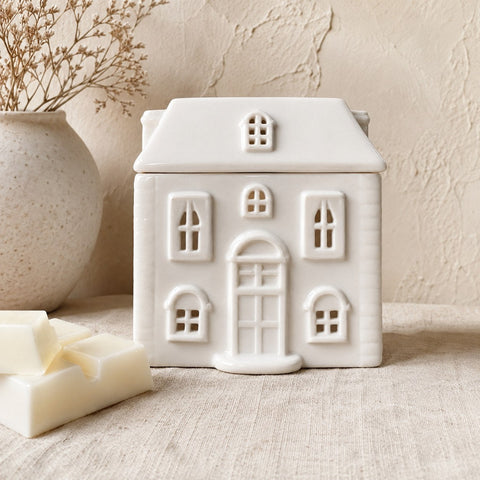 White ceramic house wax burner