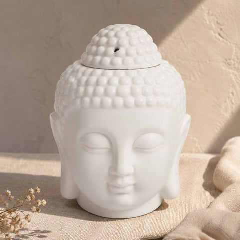White Buddha head wax burner