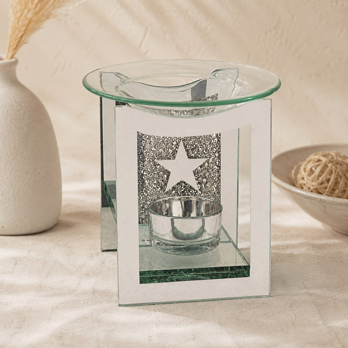 Star mirror crystal wax burner