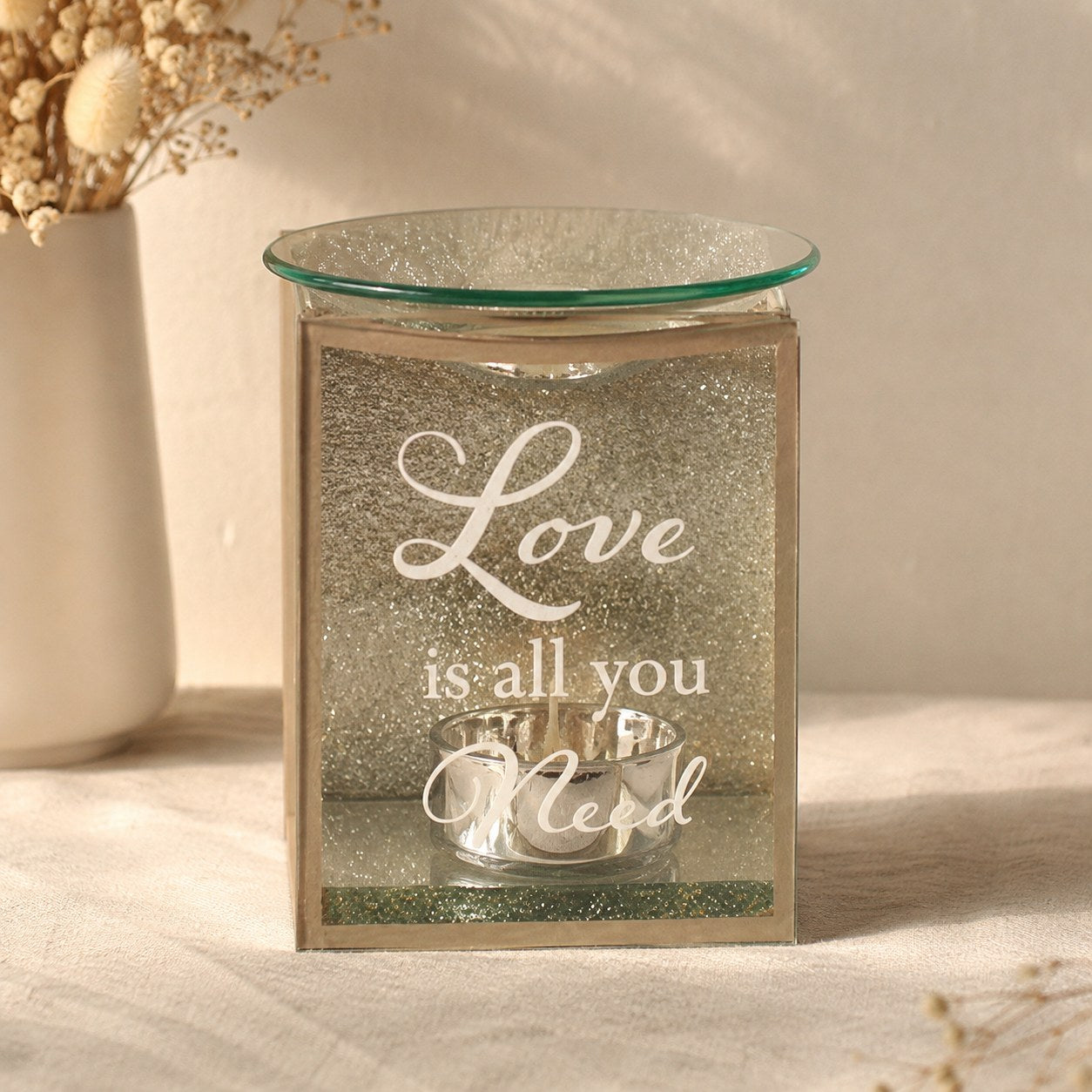 Gold glass Love wax melter
