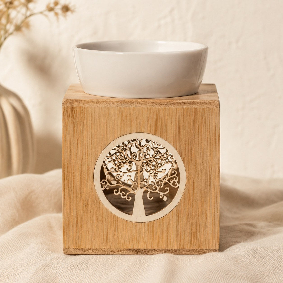 Zen bamboo tree wax burner