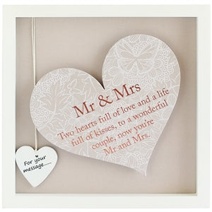 Said With Sentiment White Mr And Mrs Heart Frame 27.5cm