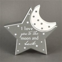 Twinkle Twinkle MDF Moon And Star Mantel Plaque 14cm