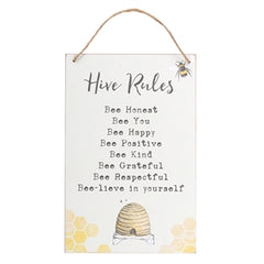 Hive Rules Hanging Sign 30cm