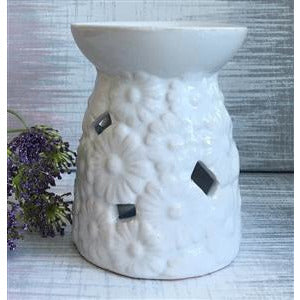 Ceramic Daisy Flower Wax Melter / Oil Burner 12cm-  Plus 15 Melts