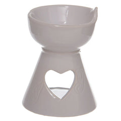 White Ceramic Heart Cutout Oil and Tart Burner - Plus 15 melts