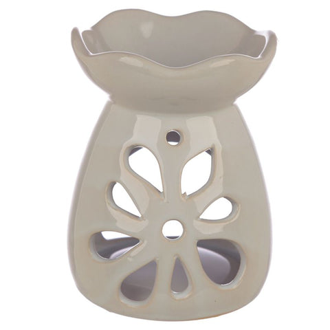 White and Pastel Tone Floral Oil and Tart Burner