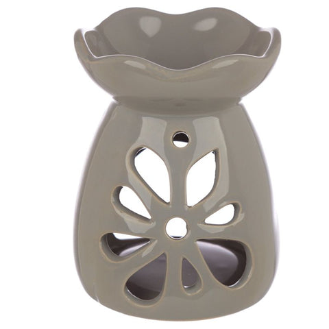 Ceramic Grey and Pastel Tone Floral Oil and Tart Burner