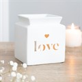 WHITE LOVE CUT OUT OIL BURNER-  Plus 15 Melts