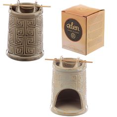Ceramic Tower Hanging Wax Melter / Oil Burner 2 Assorted Colours