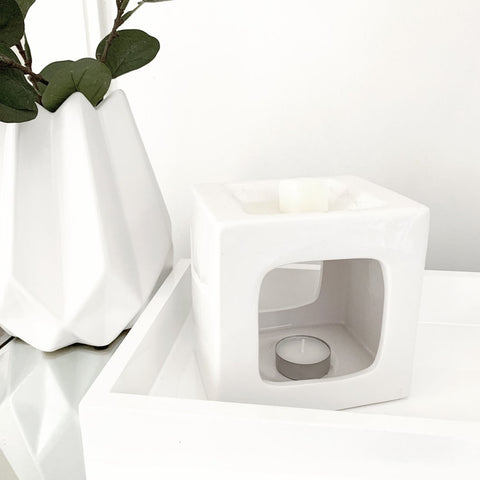 Talin Ceramic Wax Burner -  Plus 15 Melts Available in White & Grey
