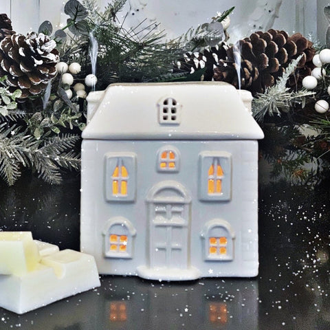White Ceramic House Burner - Comes With 15 Melts