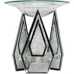 Diamond Shaped Wax Melter / Oil Burner With Crystals 12cm-  Plus 15 Melts
