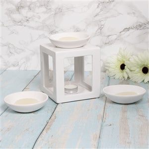 Ceramic Oil Burner / Wax Melter Cube Set - Come With 15 Melts